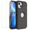 For IPhone 15/14/13/12/11/XR/Mini/Pro/Plus/Pro Max Case With Screen Protector, Support Wireless Charging, Heavy Duty Drop Protection, Full-Body Rugged Durable Three-Layer Construction Phone Case