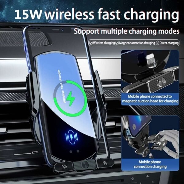 15W Car Wireless Charger Magnetic Fast Charging Station Air Vent Stand Car Phone Holder Mount For IPhone 14 13 12 Samsung Xiaomi