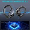 Wireless Headphones, Earbuds Wireless Running With ENC Noise Cancelling Mic, BT 5.3 Earphones 3D Deep Bass Over Ear, Sports Ear Buds Earhooks For IOS/Android