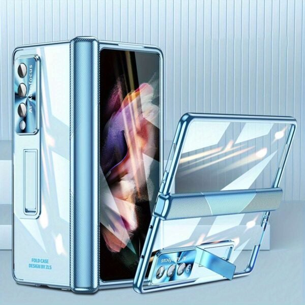 Suitable For Samsung Z Fold5 Mobile Phone Case Fold4/3 Hinged Electroplated Lens Case Film W23 Folding Screen Protective Case
