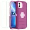 For IPhone 15/14/13/12/11/XR/Mini/Pro/Plus/Pro Max Case With Screen Protector, Support Wireless Charging, Heavy Duty Drop Protection, Full-Body Rugged Durable Three-Layer Construction Phone Case