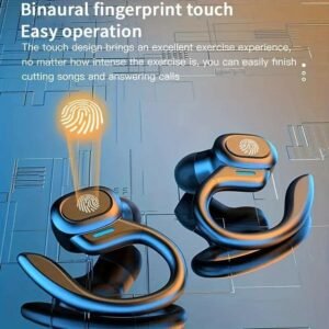 True Wireless Earbuds, TWS Earphones With Mic, Sport Earhook Headset, Stereo In Ear Headphones With LED Display Charing Case, Holiday Gifts