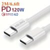 120W Super Fast Charging, Support PD, High Speed Data Transfer, Achieve High Power Charging TYPE C TO TYPE C Interface Data Cable For Samsung, IPhone 15 Serial, Google 8/ 8 Pro, MacBook, IPad & Xiaomi Devices