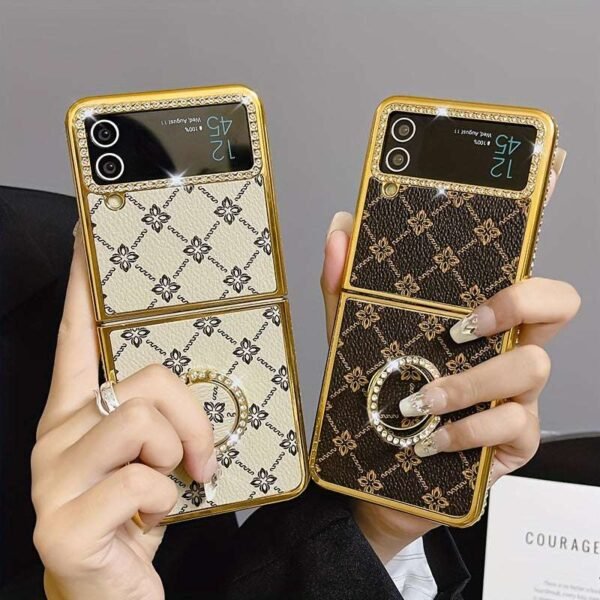 Printing Is Suitable For Samsung Folding Style Zflip3 Mobile Phone Case Women For Zflip4 New High-end For Zflip5 Creative Fashion Ins Trend Brand High-end Simple