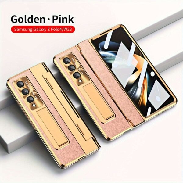 Suitable For Samsung Z Fold4/5 Mobile Phone Case, Electroplated Cellulose Fold3 Flat And Full Hinged Shell Film Protective Case
