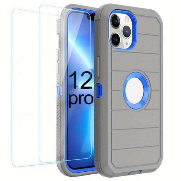 For IPhone 15/14/13/12/11/XR/Mini/Pro/Plus/Pro Max Case With Screen Protector, Support Wireless Charging, Heavy Duty Drop Protection, Full-Body Rugged Durable Three-Layer Construction Phone Case