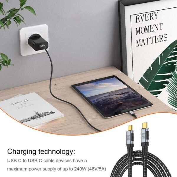 Usb 4.0 Data Cable 240w Fast Charging Line 40gbps High Speed 8k 60hz Hd Video Cable Multi-functional Type-c 4.0