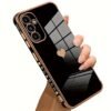 Luxury Plating Phone Case For Samsung Galaxy S23 FE Love Heart Shockproof Cover