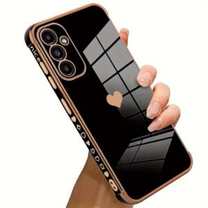 Luxury Plating Phone Case For Samsung Galaxy S23 FE Love Heart Shockproof Cover