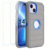 For IPhone 15/14/13/12/11/XR/Mini/Pro/Plus/Pro Max Case With Screen Protector, Support Wireless Charging, Heavy Duty Drop Protection, Full-Body Rugged Durable Three-Layer Construction Phone Case