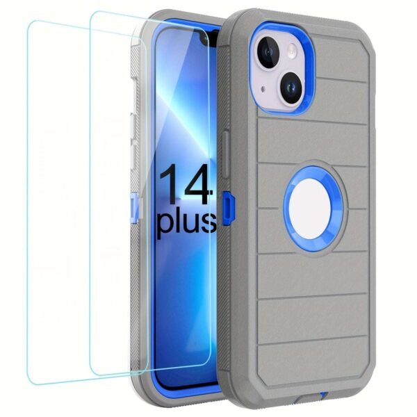For IPhone 15/14/13/12/11/XR/Mini/Pro/Plus/Pro Max Case With Screen Protector, Support Wireless Charging, Heavy Duty Drop Protection, Full-Body Rugged Durable Three-Layer Construction Phone Case