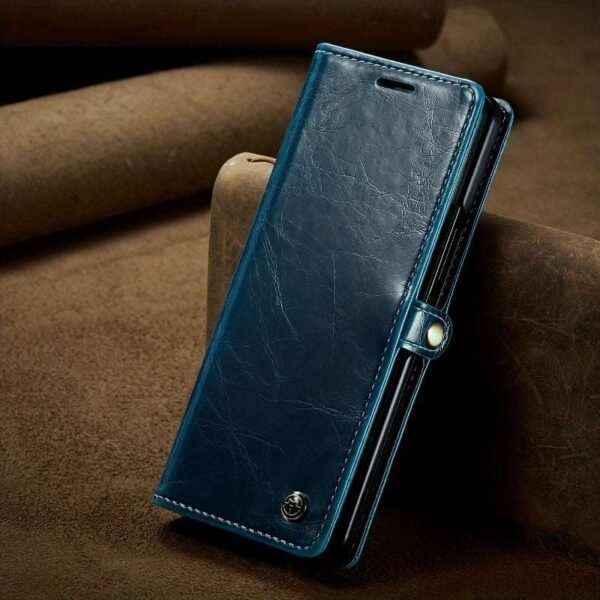 1pc New Genuine Leather Magnetic Flip Case Phone Cover For Samsung Galaxy Z Fold4 Z Fold3 5G Wallet Card Phone Case