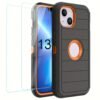 For IPhone 15/14/13/12/11/XR/Mini/Pro/Plus/Pro Max Case With Screen Protector, Support Wireless Charging, Heavy Duty Drop Protection, Full-Body Rugged Durable Three-Layer Construction Phone Case