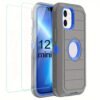 For IPhone 15/14/13/12/11/XR/Mini/Pro/Plus/Pro Max Case With Screen Protector, Support Wireless Charging, Heavy Duty Drop Protection, Full-Body Rugged Durable Three-Layer Construction Phone Case