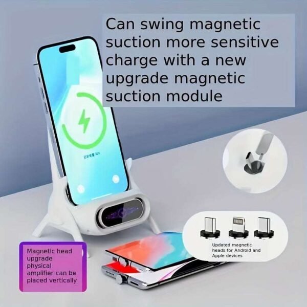 Portable Mini Chair Wireless Charger, Wireless Charging Station Phone Stand Holder Bracket With Musical Speakers Function For All Phones