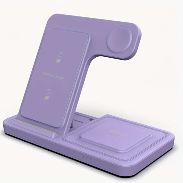 TIMESS-Foldable 3 in 1 fast charging station, 15W Wireless Charger Stand for iPhone 15,14,13,12,11/Pro/Max/Mini/Plus, X, XR, XS/Max, SE,8/Plus, suitable for iWatch 1-9, suitable for Airpods 3/2/Pro