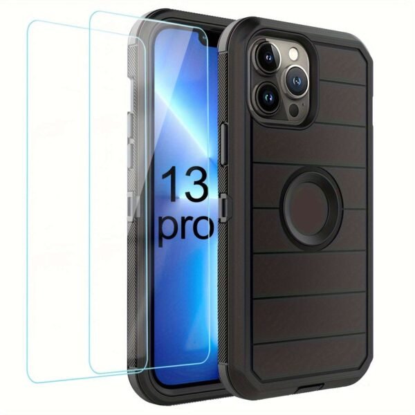 For IPhone 15/14/13/12/11/XR/Mini/Pro/Plus/Pro Max Case With Screen Protector, Support Wireless Charging, Heavy Duty Drop Protection, Full-Body Rugged Durable Three-Layer Construction Phone Case