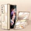 Suitable For Samsung Z Fold5 Mobile Phone Case Fold4/3 Hinged Electroplated Lens Case Film W23 Folding Screen Protective Case