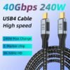 Usb 4.0 Data Cable 240w Fast Charging Line 40gbps High Speed 8k 60hz Hd Video Cable Multi-functional Type-c 4.0