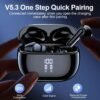 Wireless Earbuds BT Earbuds Built In Noise Reduction Mic  With LED Power Display Charging Case Stereo Bass Earphones Clear Call Earphones For Sports Workout