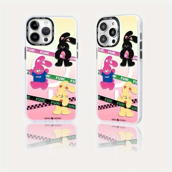 Cartoon Rabbit Pattern TPU Phone Case, Compatible With MagSafe, Suitable For IPhone 15/14/13 Pro Max