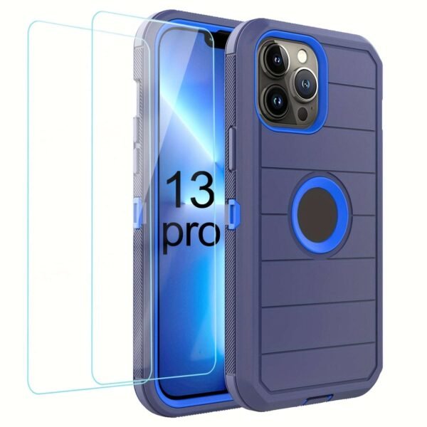 For IPhone 15/14/13/12/11/XR/Mini/Pro/Plus/Pro Max Case With Screen Protector, Support Wireless Charging, Heavy Duty Drop Protection, Full-Body Rugged Durable Three-Layer Construction Phone Case