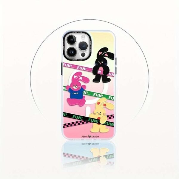 Cartoon Rabbit Pattern TPU Phone Case, Compatible With MagSafe, Suitable For IPhone 15/14/13 Pro Max