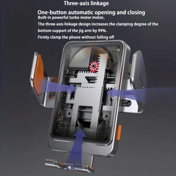 15W Vehicle Wireless Given Mobile Phone Bracket Three, Axis Link Auto Sensory Coil Transparent Punk Wind Mobile Phone Book Fast Charging