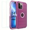 For IPhone 15/14/13/12/11/XR/Mini/Pro/Plus/Pro Max Case With Screen Protector, Support Wireless Charging, Heavy Duty Drop Protection, Full-Body Rugged Durable Three-Layer Construction Phone Case