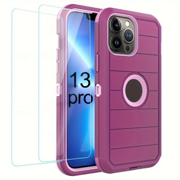 For IPhone 15/14/13/12/11/XR/Mini/Pro/Plus/Pro Max Case With Screen Protector, Support Wireless Charging, Heavy Duty Drop Protection, Full-Body Rugged Durable Three-Layer Construction Phone Case