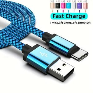 Nylon USB Type C Cable Fast Charging Data Cord For Samsung/Xiaomi/vivo/oppo/Redmi And More USB C Smartphones Charger Cable
