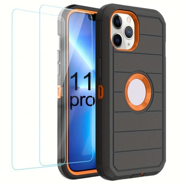 For IPhone 15/14/13/12/11/XR/Mini/Pro/Plus/Pro Max Case With Screen Protector, Support Wireless Charging, Heavy Duty Drop Protection, Full-Body Rugged Durable Three-Layer Construction Phone Case