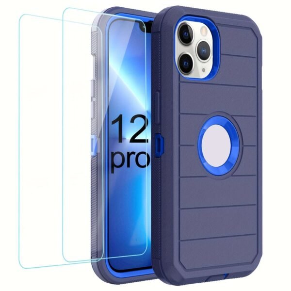 For IPhone 15/14/13/12/11/XR/Mini/Pro/Plus/Pro Max Case With Screen Protector, Support Wireless Charging, Heavy Duty Drop Protection, Full-Body Rugged Durable Three-Layer Construction Phone Case