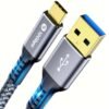 USB C Cable, 3.2 Gen 2 USB A to C Cord, 10Gbps Speedy Data Transfer, 3.1A Type C Fast Charging Cable Compatible with Samsung Pixel Moto Phones SSD Powerbank Tablets Laptop, Braided