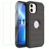 For IPhone 15/14/13/12/11/XR/Mini/Pro/Plus/Pro Max Case With Screen Protector, Support Wireless Charging, Heavy Duty Drop Protection, Full-Body Rugged Durable Three-Layer Construction Phone Case
