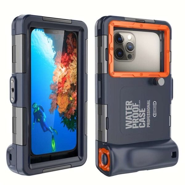 1pc Phone Case With 15m Diving Waterproof Universal Diving Underwater Case For Photo Video iPhone 14/13/12/11 Pro Max Xr/X/Xs Case For Samsung Galaxy S22/S21/S20/S10 Ultra Plus, 50ft Waterproof Swimming Snorkeling Protective Housing With Lanyard