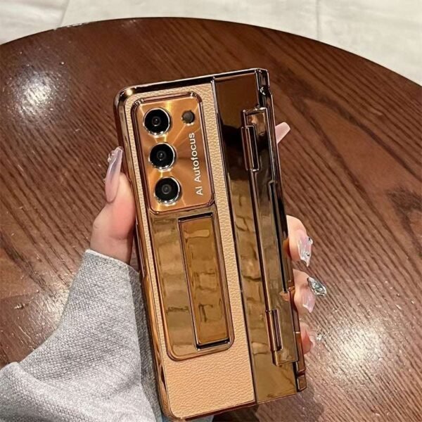 Suitable For Samsung Z Fold4/5 Mobile Phone Case, Electroplated Cellulose Fold3 Flat And Full Hinged Shell Film Protective Case