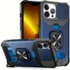 Shockproof Hard Phone Case With Metal Stand And Card Slot For IPhone 15 Pro Max 14 Pro Max 13 Pro Max 12 Pro Max 11 Pro Max