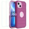 For IPhone 15/14/13/12/11/XR/Mini/Pro/Plus/Pro Max Case With Screen Protector, Support Wireless Charging, Heavy Duty Drop Protection, Full-Body Rugged Durable Three-Layer Construction Phone Case