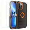 For IPhone 15/14/13/12/11/XR/Mini/Pro/Plus/Pro Max Case With Screen Protector, Support Wireless Charging, Heavy Duty Drop Protection, Full-Body Rugged Durable Three-Layer Construction Phone Case