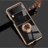For Samsung Galaxy Z Flip3 Flip4 Flip5 mobile phone case ring buckle magnetic car plated protective case new