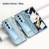 Suitable For Samsung Z Fold 5 Transparent Mobile Phone Case Flat And Full Hinged Folding Protective Case Electroplated Lens Film Mobile Phone Protective Case