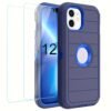 For IPhone 15/14/13/12/11/XR/Mini/Pro/Plus/Pro Max Case With Screen Protector, Support Wireless Charging, Heavy Duty Drop Protection, Full-Body Rugged Durable Three-Layer Construction Phone Case