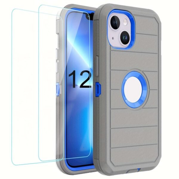 For IPhone 15/14/13/12/11/XR/Mini/Pro/Plus/Pro Max Case With Screen Protector, Support Wireless Charging, Heavy Duty Drop Protection, Full-Body Rugged Durable Three-Layer Construction Phone Case