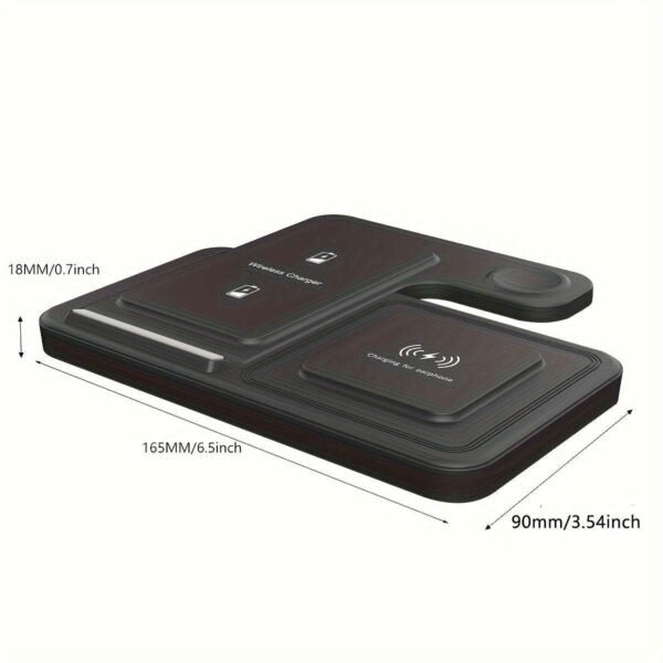 TIMESS-Foldable 3 in 1 fast charging station, 15W Wireless Charger Stand for iPhone 15,14,13,12,11/Pro/Max/Mini/Plus, X, XR, XS/Max, SE,8/Plus, suitable for iWatch 1-9, suitable for Airpods 3/2/Pro