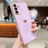 Luxury Plating Phone Case For Samsung Galaxy S23 FE Love Heart Shockproof Cover