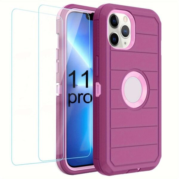 For IPhone 15/14/13/12/11/XR/Mini/Pro/Plus/Pro Max Case With Screen Protector, Support Wireless Charging, Heavy Duty Drop Protection, Full-Body Rugged Durable Three-Layer Construction Phone Case