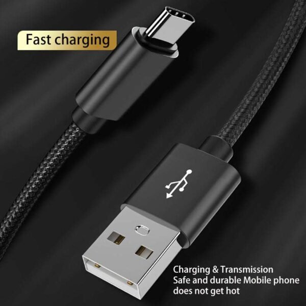 USB Type C Cable Fast Charging Data Cord For Samsung, Redmi, OnePlus Mobile Phone Charging Cable