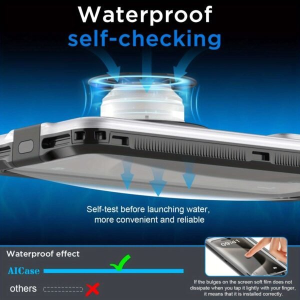 AICase Waterproof Phone Case, Universal Self-Check Function Underwater Pouch Dry Bag Beach Travel Essentials Tech Gadgets Gifts For IPhone 15 14 13 11 12/Samsung S24 S23 S22 S21 S20/ Note 20 10 5G/LG/Google/Xiaomi/Nokia/Motorola/OPPO/VIVO