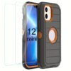 For IPhone 15/14/13/12/11/XR/Mini/Pro/Plus/Pro Max Case With Screen Protector, Support Wireless Charging, Heavy Duty Drop Protection, Full-Body Rugged Durable Three-Layer Construction Phone Case